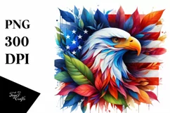 Abstract Eagle in USA Flag Colors PNG Product Image 1
