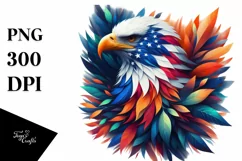 Abstract Vibrant Watercolor Eagle, Transparent PNG Product Image 1