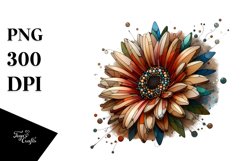 Stained Gerbera Metallic Insertions | Clipart Product Image 3