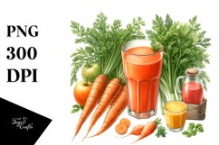 Watercolor Carrot Juice Clipart Product Image 3