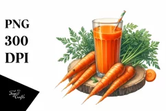 Watercolor Carrot Juice Clipart Product Image 3