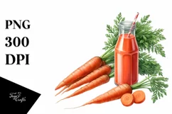 Watercolor Carrot Juice Clipart Product Image 3