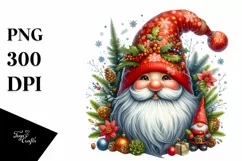 Vibrant Detailed Christmas Gnome, PNG Product Image 3