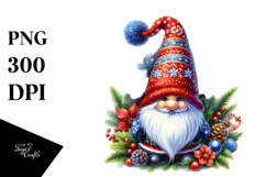 Vibrant Detailed Christmas Gnome, PNG Product Image 1