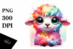 Colorful Baby Lamb | Crazy Eyes Clipart Product Image 3