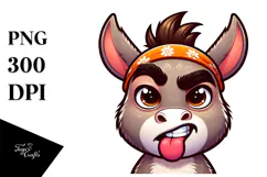 Playful Cartoon Donkey PNG Product Image 1