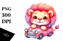 Colorful Baby Lion Resting Baby Car Product Image 3