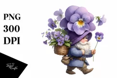 detailed Violet Bouquet Watercolor Clipart Product Image 1