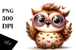 Watercolor Funny Owl Excited | Sublimation | Clipart Product Image 1