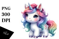 Cute Unicorn Clipart |T-shirt, Mug, Tumbler Product Image 1
