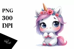 Funny Unicorn with Big Eyes, Transparent PNG Product Image 3