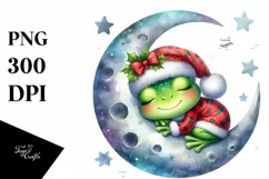 Summer Christmass Frog Baby Watercolor Cute Clipart Product Image 4
