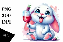 Bunny Wine Tongue | Sublimation | Clipart Product Image 1