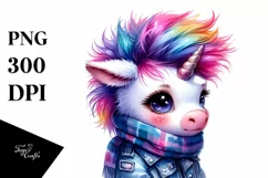 Vibrant Baby Unicorn, PNG Product Image 1