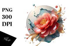 Abstract Glossy Camellia, Transparent PNG Product Image 1