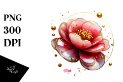 Abstract Glossy Camellia, Transparent PNG Product Image 1