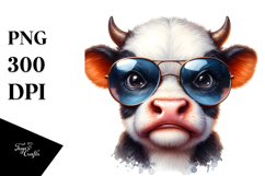 Funny Cow with Sunglasses PNG Product Image 1