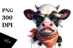 Funny Cow with Sunglasses PNG Product Image 1