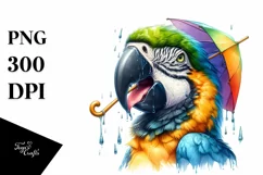 Funny Cute Macaw Watercolor Tongue Dripping Product Image 1