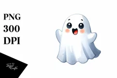 Funny Ghost Halloween Clipart PNG Product Image 1