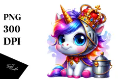 Goofy Unicorn with Knight's Helmet PNG Product Image 1