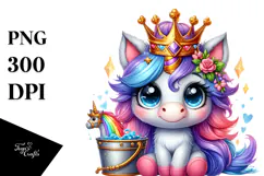 Goofy Unicorn with Knight's Helmet PNG Product Image 1