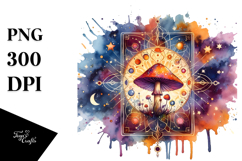 Magical Celestial Mushroom Tarot PNG Product Image 1