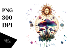 Vibrant Celestial Mushroom PNG Product Image 1