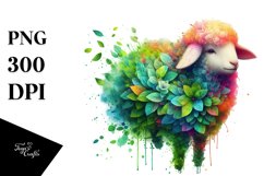 Abstract Vibrant Watercolor Lamb, Transparent PNG Product Image 1