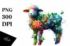 Abstract Vibrant Watercolor Lamb, Transparent PNG Product Image 3