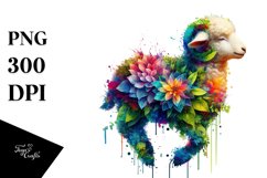 Abstract Vibrant Watercolor Lamb, Transparent PNG Product Image 3