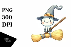 Funny Watercolor Broom | Sublimation | Clipart Product Image 3