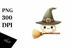 Funny Watercolor Broom | Sublimation | Clipart Product Image 1