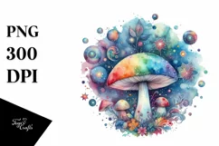 Colorful Watercolor Mushroom Splash | Clipart Product Image 3