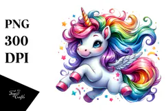 Vibrant Jumping Unicorn PNG Product Image 1