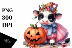Cute Halloween Baby Cow | Sublimation | Clipart Product Image 3