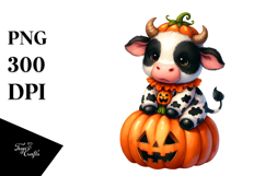 Vibrant Cute Baby Cow Halloween | Clipart Product Image 1