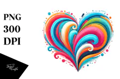 Colorful Paintbrush-style Heart PNG Product Image 1