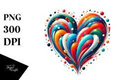 Colorful Paintbrush-style Heart PNG Product Image 1