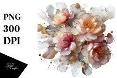 Glossy Peonies with Marble Splash Product Image 3