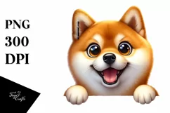 Funny Peeking Shiba Inu Sticker | Clipart Product Image 1