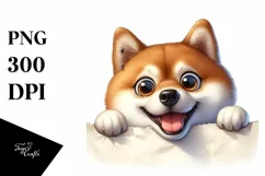 Funny Peeking Shiba Inu Sticker | Clipart Product Image 3
