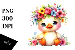 Cartoon-Style Sitting Duck Flower Crown | Clipart Product Image 1