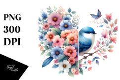 Watercolor Cute Bird, High-Res PNG Product Image 1
