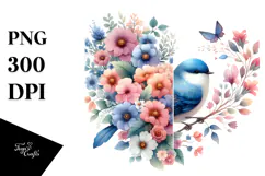 Watercolor Cute Bird, High-Res PNG Product Image 1