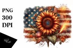 Vintage Sunflower Fireworks | Sublimation | Clipart Product Image 3