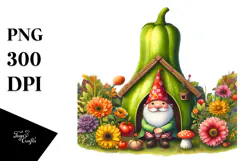 Gnome House Rainbow Colorful Bird Butterfly Vegetable | Product Image 1