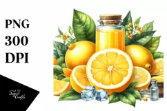 Watercolor Lemon Juice Clipart Product Image 3
