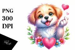 Whimsical Puppy Smiling | Watercolor Clipart Product Image 3