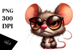 Cartoon Mouse with Oversized Sunglasses PNG Product Image 1
